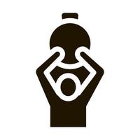 Man Hold Weight Icon Vector Glyph Illustration