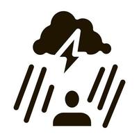 Rainy Cloud Man Icon Vector Glyph Illustration