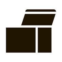 Square Opened Cardboard Carton Box glyph icon vector