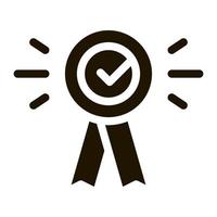 Award Medal Check Icon Vector Glyph Illustration