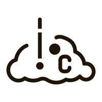 temperatura nube icono vector glifo ilustración