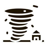 ilustración de glifo de vector de icono de casa de tornado