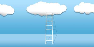 cloud stair, the way to success in blue sky photo