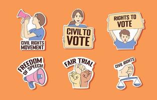 Civil Rights Public Announcement Sticker Template vector