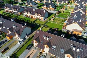 Aerial View of modern residential district in Europe city photo