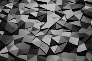 3D illustration with black abstract polygonal mosaic texture photo