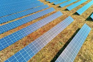 Solar panels farm in the field photo