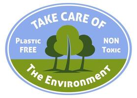 Take care of environment, plastic free non toxic vector