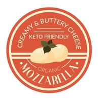 Creamy and buttery cheese keto friendly mozzarella vector