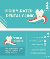 Healthy rated dental clinic, business card info vector