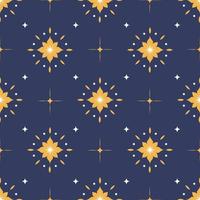 Glowing star and rays seamless pattern or print vector