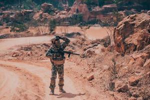 Soldiers of special forces on wars at the desert,Thailand people,Army soldier photo