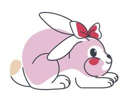Female character rabbit with bow on head vector