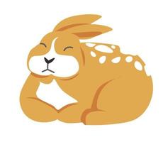 Rabbit portrait, cutie bunny sleeping, vector