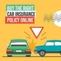 Buy right car insurance policy online banners vector