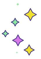 Simple shining stars shapes, glowing and gloss vector