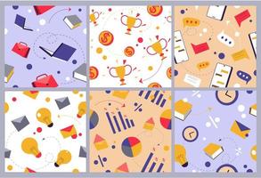 Pattern decoration design set with work elements vector