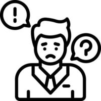 line icon for concern vector