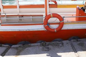 Berth on the seashore for mooring boats and yachts. photo