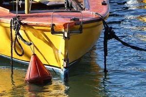 Berth on the seashore for mooring boats and yachts. photo