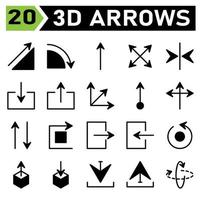 Arrows icon set include increase, increasing, grow, arrows, update, turning, navigated, down, straight, ascending, ascendant, expand, four, move, bottom, mirror, alignment, horizontally, in box vector