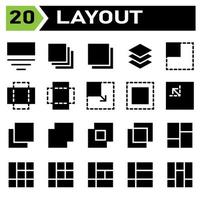 Layout icon set include layout, grid, dashboard, interface, user interface, align, template, design, flayer, graphic, cover, poster, vector, banner, creative, concept, brochure, abstract, modern, bus vector