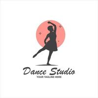 Ballet Dance Studio Logo template element symbol with luxury gradient color vector