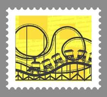 Amusement park and recreation postcard vector