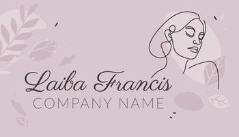 Makeup artist or beautician, business card vector