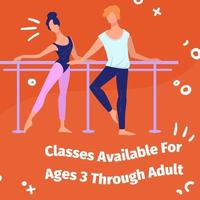 Classes available for ages three to adulthood vector