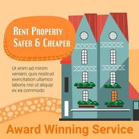 Rent property safer and cheaper, winning service vector