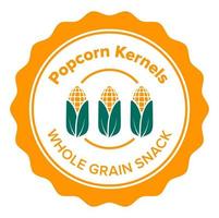 Healthy organic non gmo popcorn kernels labels vector