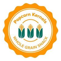 Healthy organic non gmo popcorn kernels labels vector