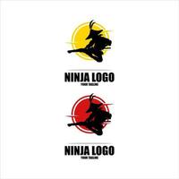 masked ninja spy logo template vector