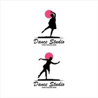 Dancing word with silhouettes vector