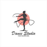 Ballet Dance Studio Logo template element symbol with luxury gradient color vector