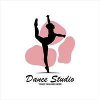 Ballet Dance Studio Logo template element symbol with luxury gradient color vector