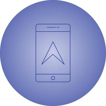 Navigation in mobile line icon vector