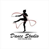 Ballet Dance Studio Logo template element symbol with luxury gradient color vector