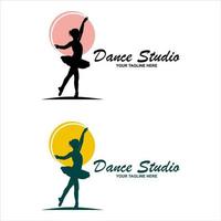 Dancer male and female silhouettes vector