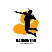 Men's badminton sports logo vector