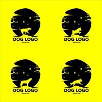 logotipo vectorial en el que se muestra una imagen abstracta de un lindo perro. vector