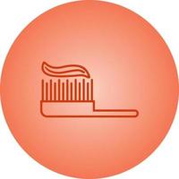 Toothpaste and brush line icon vector