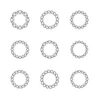 Collection of Decorative Decorative Border Frames circular shapes. vector