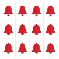 Notification red bell icon set. new message notification vector, white background design. vector