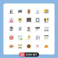 User Interface Pack of 25 Basic Flat Colors of success chart barrel male gas Editable Vector Design Elements