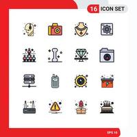 Set of 16 Modern UI Icons Symbols Signs for bright star gem success box Editable Creative Vector Design Elements