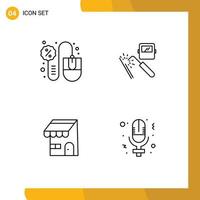 4 Creative Icons Modern Signs and Symbols of mouse industry mouse machine ecommerce Editable Vector Design Elements
