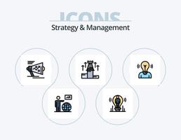 Strategy And Management Line Filled Icon Pack 5 Icon Design. gem. diamond. tool. go. user vector