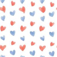 watercolor heart painting. Seamless pattern. vector